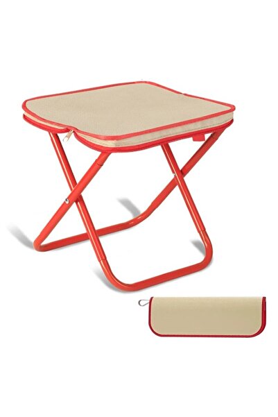 Flippy Scaun Pliabil pentru Adulti, Flippy, pentru Camping, pescuit, Rosu-Bej