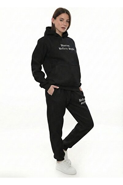 LELVANİ White Stylish Fleece Women's Tracksuit Set with Elasticated Legs and ...