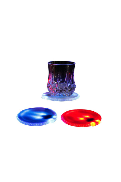 Biradlı Groovy Led Işıklı Bardak Altlığı 10*10 cm