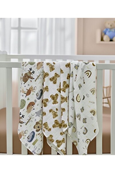 Sahra İpek 100% Cotton Muslin Blanket & Muslin Cover Set of 3