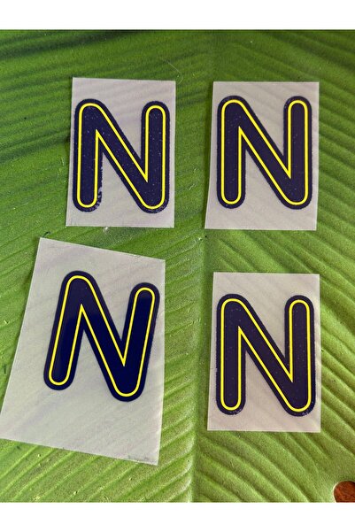 Gönülden Tasarım 4 термотрансферни емблеми с буквата N, 5x4 cm, СИНЬО