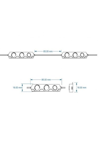 Genel Markalar 2 Adet 12V 3 Ledli Parmak Led Modül 1.5w 2835 Smd Mercekli Mavi