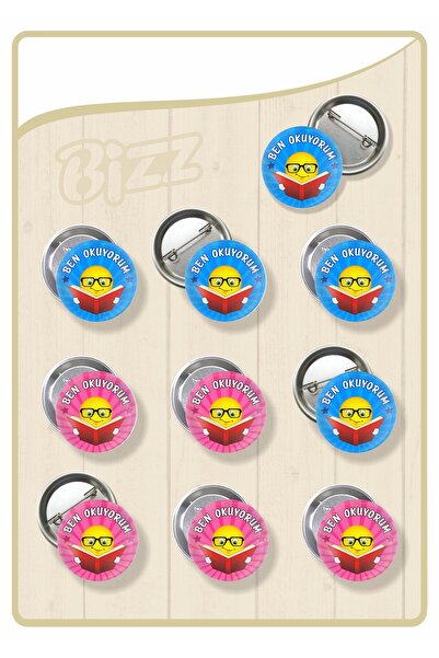 B Ajans Bizz Okuyorum Rozeti - Öğrenci Motivasyon Rozeti -03 ( TOPLAM 10 ADET )