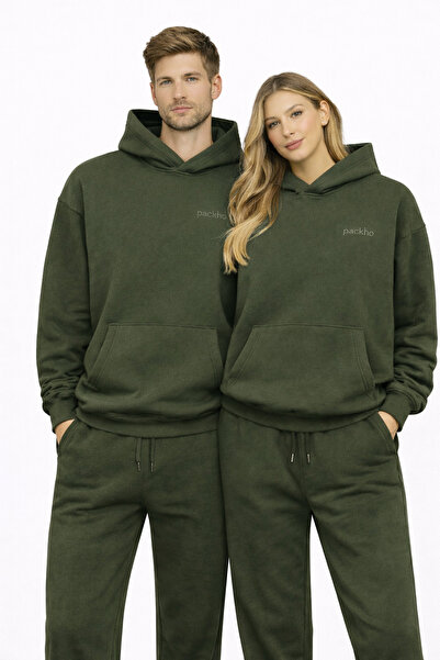 Packho Unisex Oversize Üç İplik Şardonlu Kışlık Hoodie Eşofman Takımı – Kapüş...