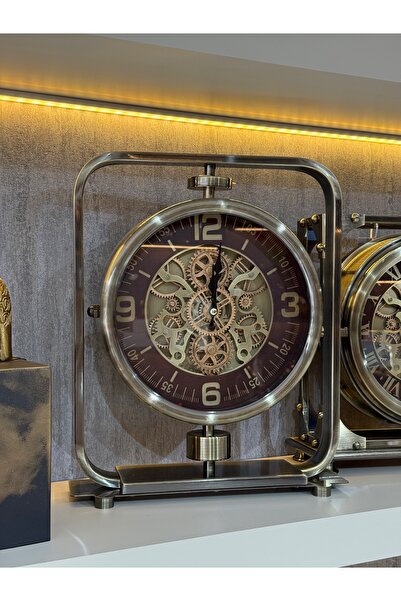 YASAR CONCEPT Auriclock Metal Çarklı Masa Saati 30x38 Cm