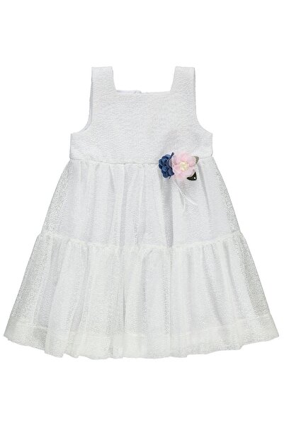 Civil Girls Rochie cu bretele pentru copii de 6-9 ani - Ecru