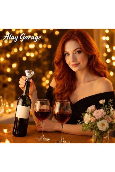 Atay Garage Elmas Şekilli Şarap ve Şampanya Şişesi Tıpaları Koruma ve Tazelik...