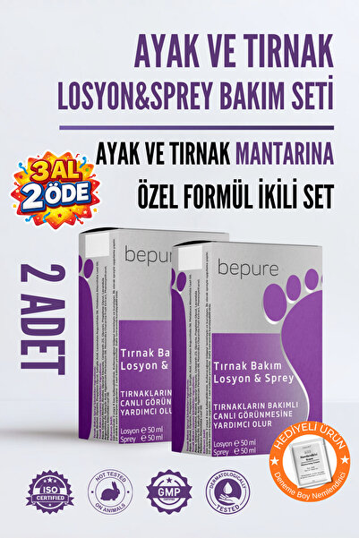 Bepure Ayak Ve Tırnak Mantar Bakımı Losyon Ve Sprey Seti 200 ml (2 X 50ML LOS...
