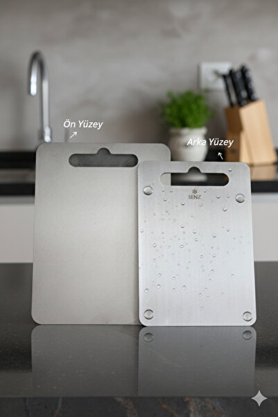 Senz Stainless Steel Chopping Board Large and Small Size Set of 2 20X30 and 2...