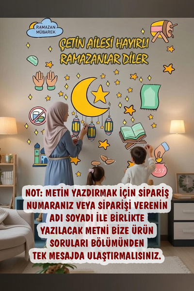 Kt Grup Hoşgeldin Ramazan Kişiye Özel 80 Parça Cam Duvar Kapı Sticker Seti