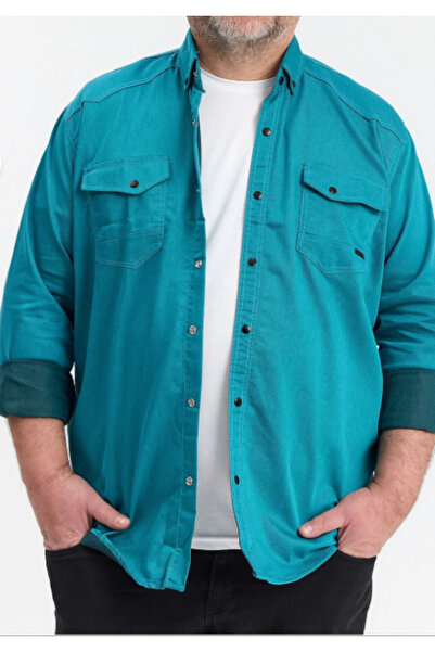 a02teks Men's Shirt Slim Fit Slim-Fitting Cotton Men's Denim Shirt