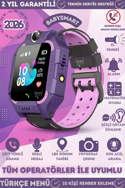 BabySmart LBS Konumlu Akıllı Çocuk Takip Saati Sim Kartlı Arama, Kameralı, Gi...