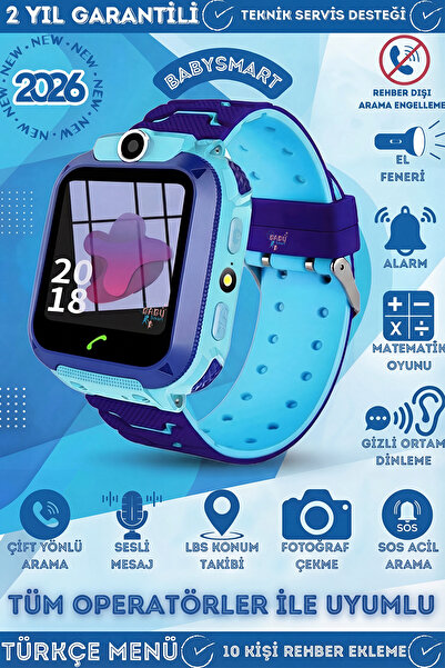 BabySmart Q12 Akıllı Çocuk Takip Saati, Sim Kartlı Arama, Kameralı, S.O.S ve ...