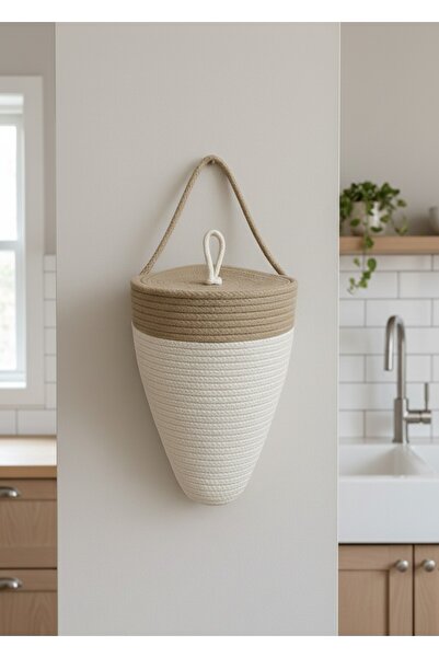 ÖRGÜM Suport pentru pungi Coș organizator pentru pungi cu capac decorativ 30x...