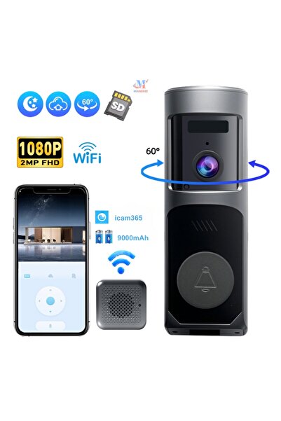 MIANDREE Sonerie Video Inteligenta Wi-Fi, 1080P HD, Pentru Usa/Poarta, Senzor...