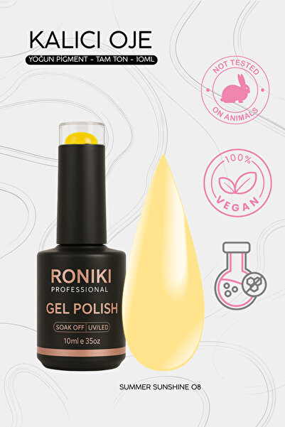 RONIKI Professional UV LED Kalıcı Jel Oje Summer Sunshine 08 - 10 ml – Yoğun ...