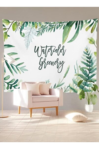 DOMEET Green Leaf Tapestry, Plants Leaves Wall Hanging, Green Plants Wall Cov...