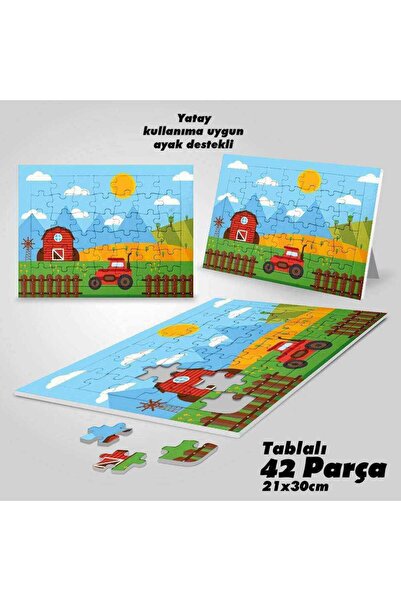 Genel Markalar Çocuklar İçin Hediyelik Yapboz Çiftlik Traktör Ev Doğa Ayak De...