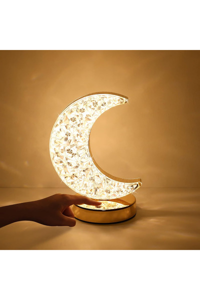 Yoawllty Ramadan Decorations, Ramadan Lights, LED Crystal Moon Shape Night Li...