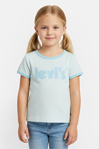Levi's Toddlers Girl Brand Logo Meet And Greet Top, Light Pastel Green