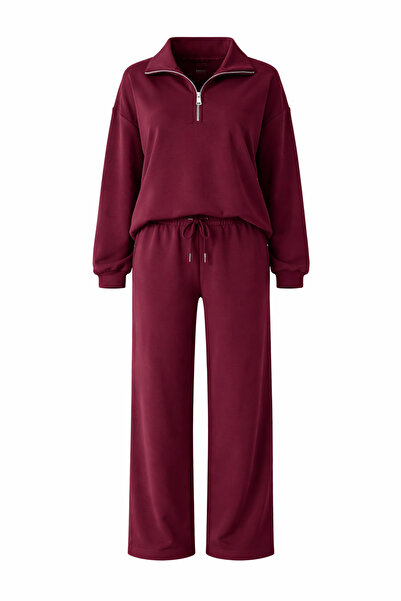 adba style Premium Modal Kumaş Fermuarlı Yaka Kadın Takım 4066