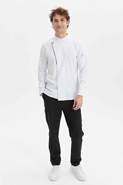 MyChef سترة الطباخ PRAQ ذات الأكمام الطويلة، زي الطباخ