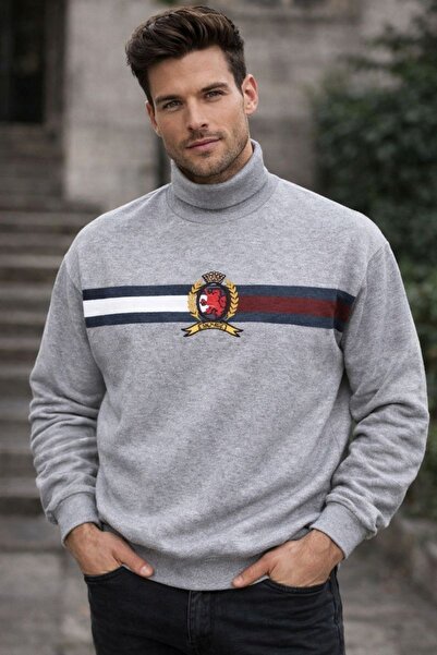 Tommy Hilfiger Overize Fishing Neck Embroidered Unisex Sweatshirt