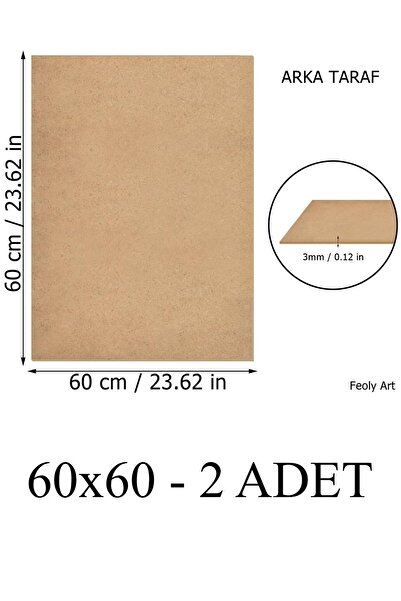 Feoly Art 3 mm 60x60 MDF Plaka (2 ADET) - Hobi, Maket, Ahşap El Sanatları İçi...