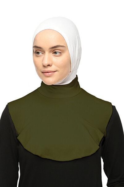 Altobeh Прямий рибальський комір з коміром з трикотажу для хіджабу - хакі