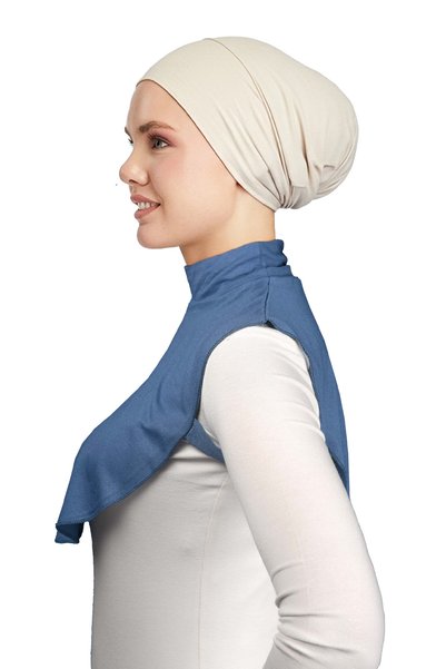 Altobeh Dreaptă cu gâtul rotit cu gâtul pieptănat din bumbac hijab guler pentru gât - blugi lejeri