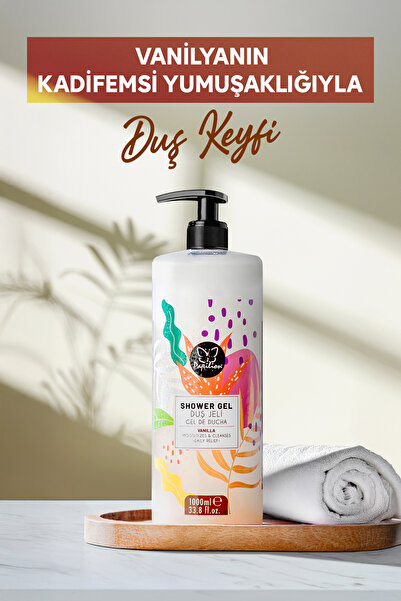 Papilion Vanilya Kokulu Duş Jeli 1000 ml Nemlendirici & Besleyici Vücut Temiz...