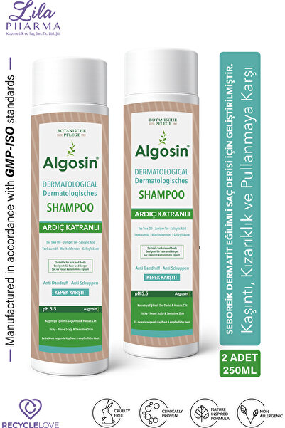 Algosin قطعتان من شامبو الشعر والجسم مع قطران العرعر - شجرة الشاي العشبية