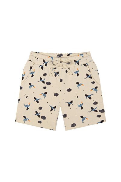 Antebies شورت للأولاد من القماش العضوي بنمط التنين مع أربطة مطاطية عند الخصر