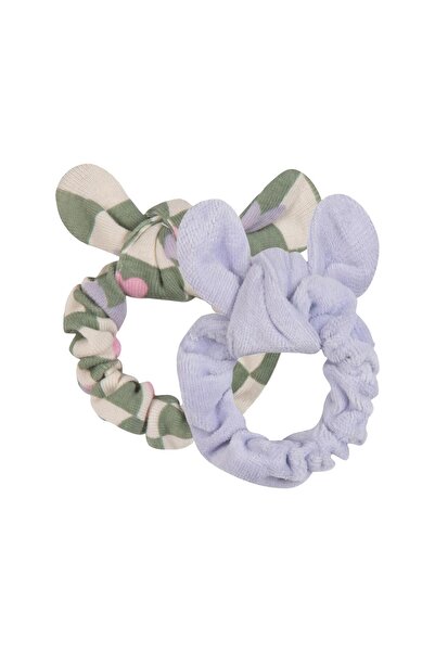 Antebies مجموعة مشابك مزدوجة للفتيات من قماش المخمل الأرجواني العضوي مع تفاصي...