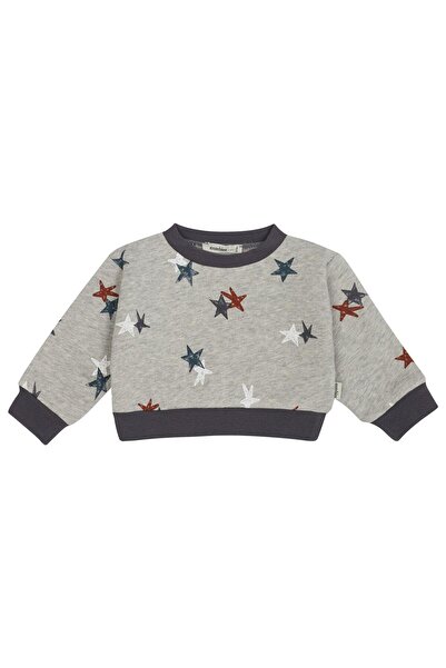 Antebies Organic Gray Melange Starry Nights Patterned Fleece Cuffed Baby Boy ...