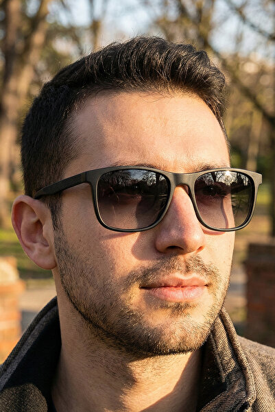 sun factory نظارات شمسية للرجال باللون الأسود غير اللامع 1322 C0101M - إطار م...