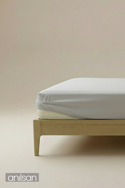 Anılsan Camelia Single/Double Size Flat Ranforce Fitted Sheet - Stone 100% Co...