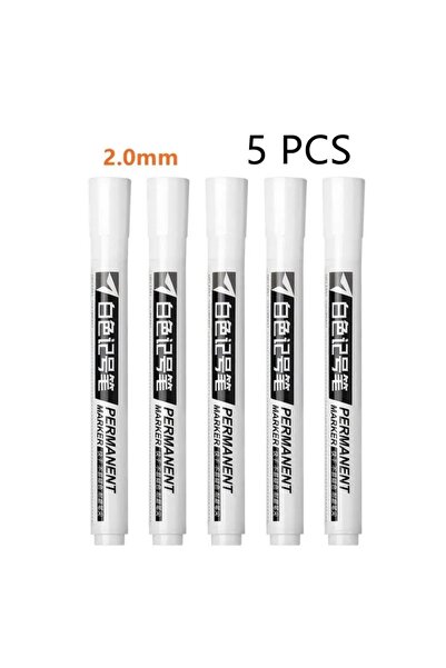 Choice 5 قطع من أقلام التحديد البيضاء المقاومة للماء، أقلام تحديد دائمة، مناس...