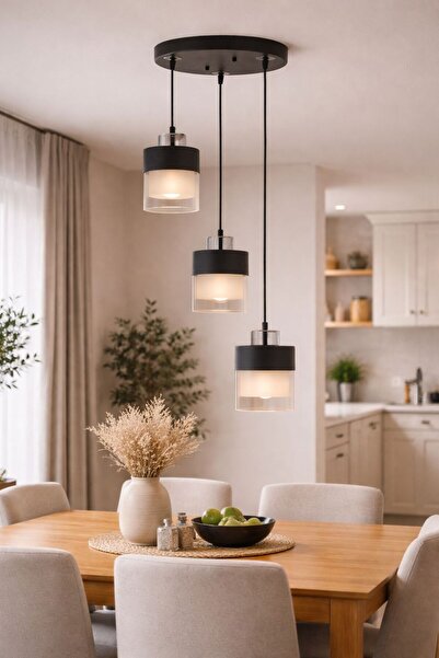 Apliqa Lustra HubRom, BORIS 3476-03-CH 55x70 cm 3xE27-60W Negru / Crom