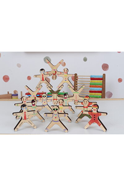 Ankebut لعبة توازن وتنسيق الخبز الخشبي على شكل رجل