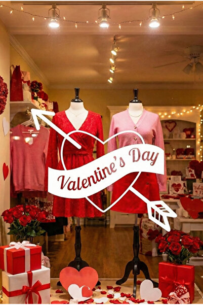 MIGNATIS Αυτοκόλλητο 60 εκ. με επιγραφή Happy Valentine's Day για την Ημέρα τ...