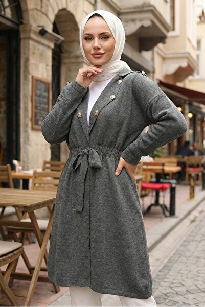 Bestenur Антрацит Beylem Beli Еластичний трикотажний кап 1193