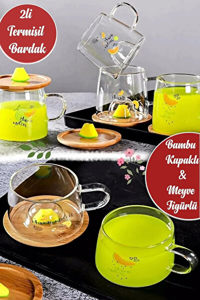 Maridet 3d Limon Figürlü Baskılı Sıcak Soğuk Borosilikat Cam Meşrubat Kupası ...