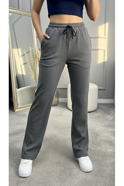 Miyalon Γυναικείο χτενισμένο βαμβακερό ύφασμα με κορδόνια ριγέ άνετο παντελόνι