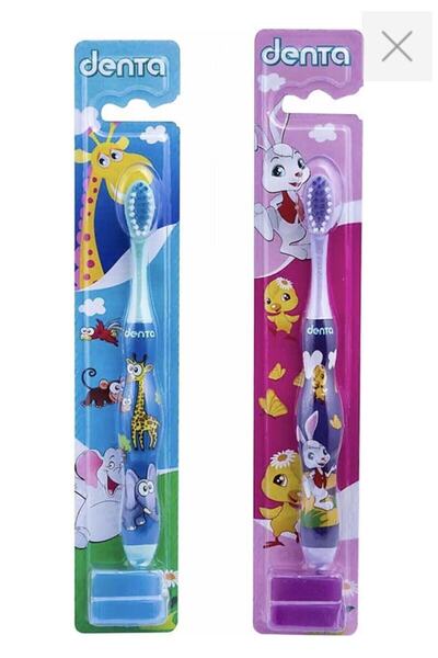 Denta فرشاة أسنان ناعمة للأطفال 2 قطعة
