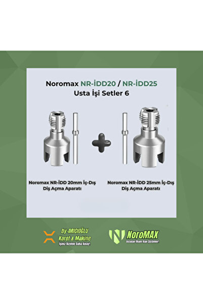 Noromax NR-İDD 20mm-25mm İç-Dış Plastik Boru Diş Açma Aparat Seti