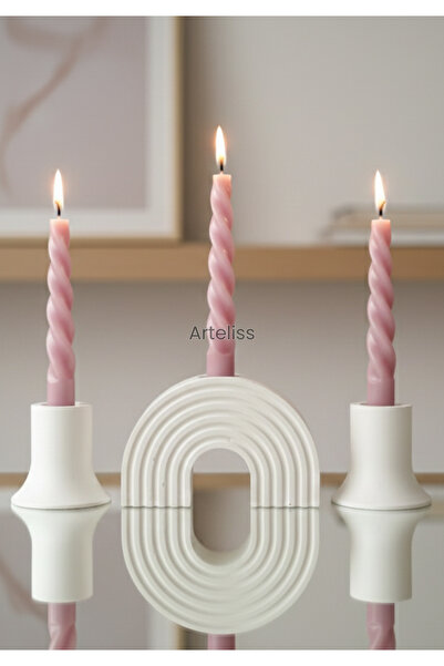 Arteliss Gökkuşağı ve Mini Üçlü Şamdan Set | İskandinav Tarz Dekoratif Üçlü M...