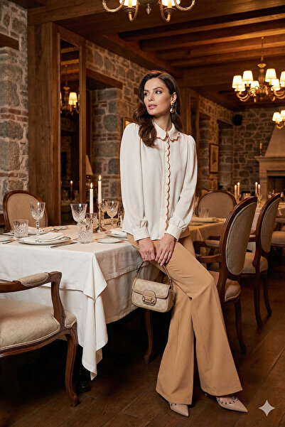 Lela Collar Detailed Regular Fit Chiffon Shirt SHIRT 61114410