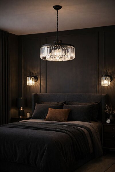 Apliqa Lustră din cristal HubRom, set KANVAS 3 bucăți 3450-BL-03 8xE14-40W, 2...