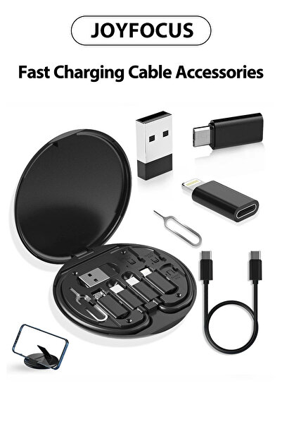 JOYFOCUS كابل بيانات متعدد الوظائف، محول طاقة، كابل شحن سريع 60 واط، محول أند...